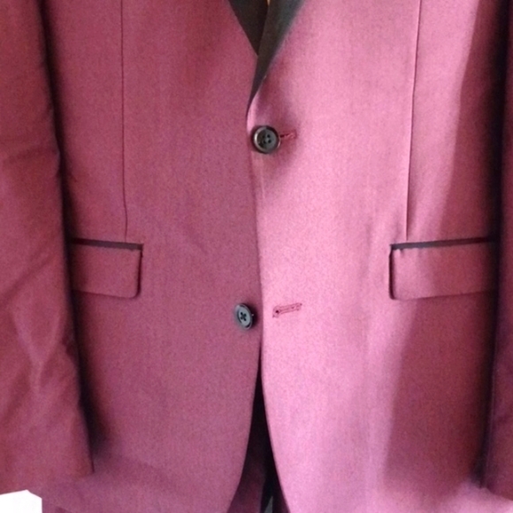 RYAN SEACREST DISTINCTION Cherry Wine Tuxedo Suit - Picture 7 of 12